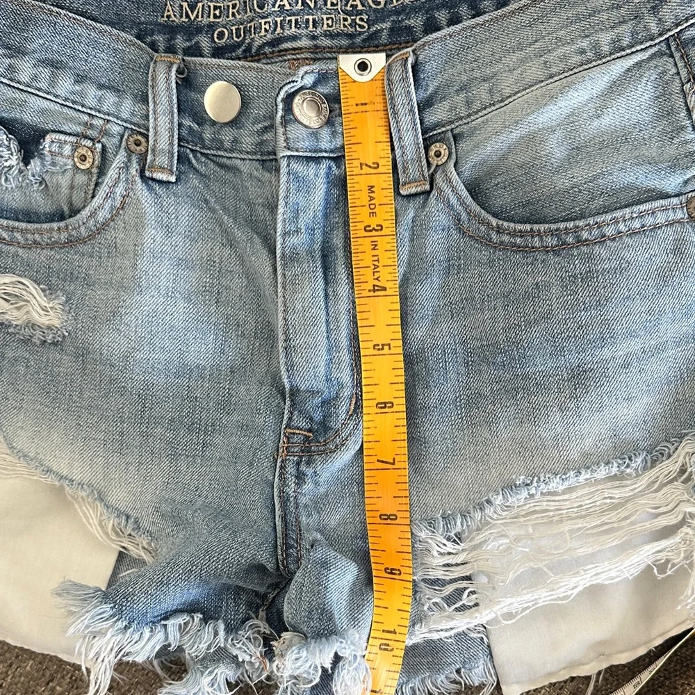 American Eagle Outfitters Vintage High Rise Festival Distressed Jean Shorts 4